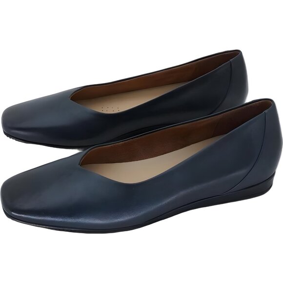 SoftWalk Vellore Navy Ballet Flats Square Toe Slip-On Women's US 8 - Picture 2 of 6